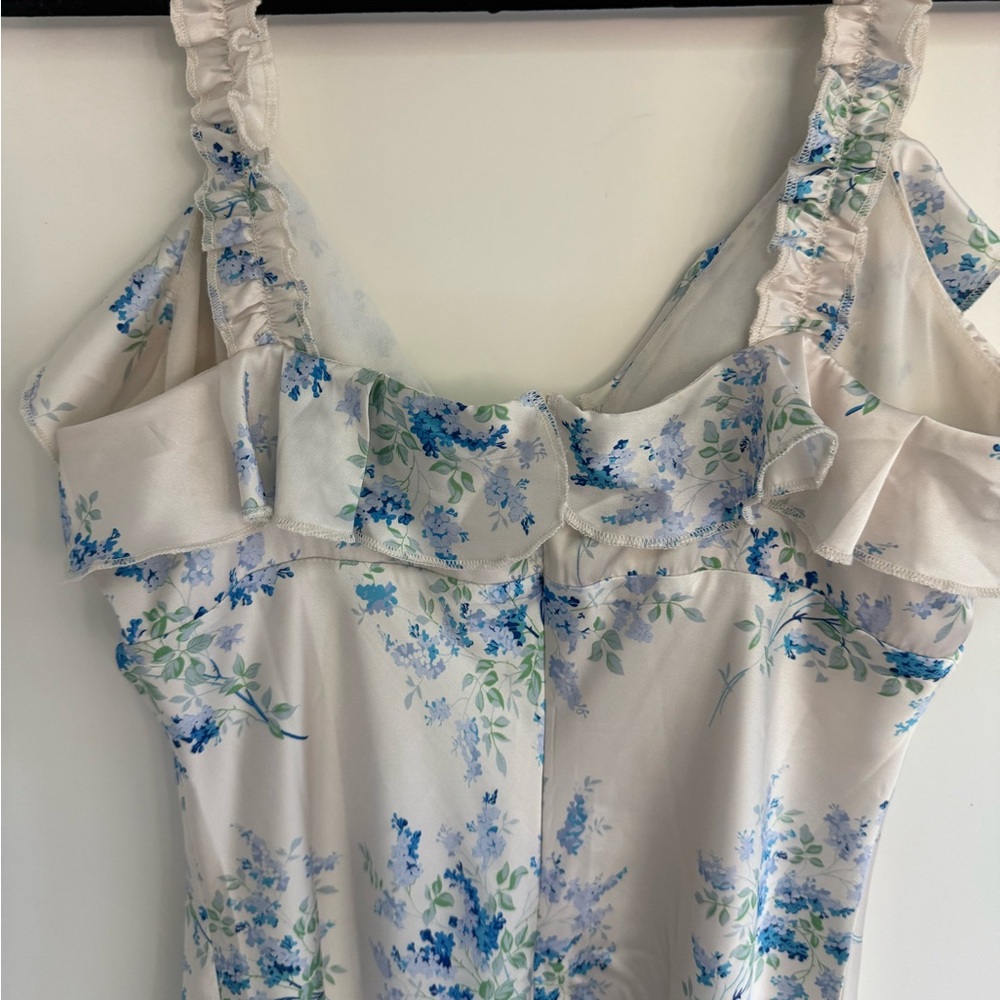 Floral Ruffle Tie-Front Mini Dress 🩵💙 - Picture 7 of 8